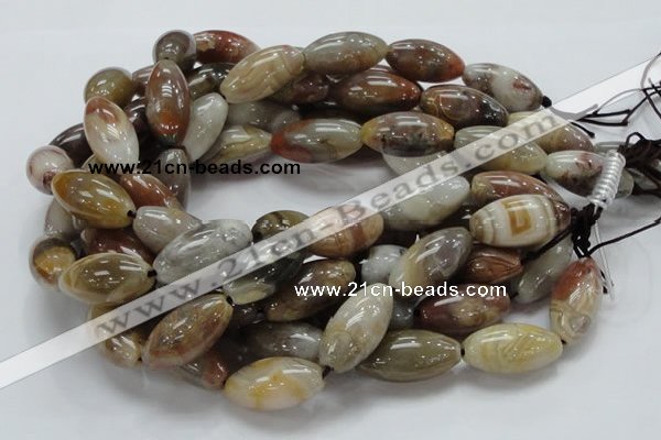 CAG775 15.5 inches 15*30mm rice yellow agate gemstone beads