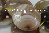 CAG779 15.5 inches 30mm flat round yellow agate gemstone beads