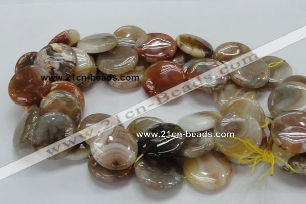 CAG779 15.5 inches 30mm flat round yellow agate gemstone beads