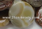 CAG781 15.5 inches 40mm flat round yellow agate gemstone beads