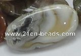 CAG784 15.5 inches 25*50mm oval yellow agate gemstone beads