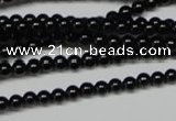 CAG7850 15.5 inches 2mm round black agate beads wholesale