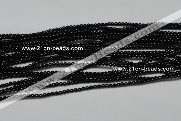 CAG7850 15.5 inches 2mm round black agate beads wholesale