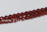 CAG7860 15.5 inches 2mm faceted round red agate beads wholesale