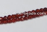 CAG7861 15.5 inches 3mm faceted round red agate beads wholesale