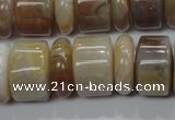 CAG787 15.5 inches 6*18mm & 12*18mm rondelle yellow agate beads