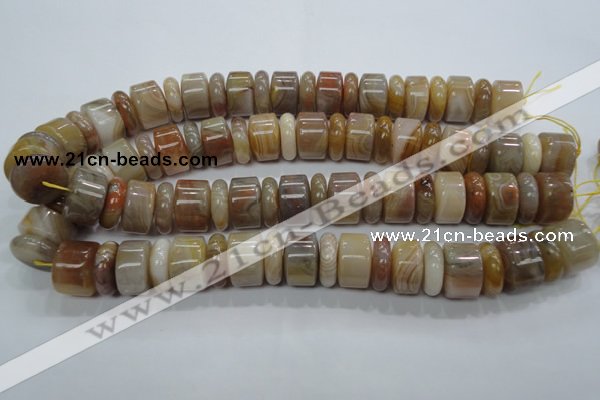 CAG787 15.5 inches 6*18mm & 12*18mm rondelle yellow agate beads