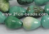 CAG7879 15.5 inches 13*18mm faceted teardrop grass agate beads