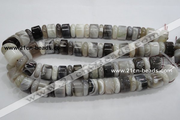 CAG788 15.5 inches 6*18mm & 12*18mm rondelle botswana agate beads