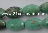 CAG7884 15.5 inches 15*20mm faceted rice grass agate beads