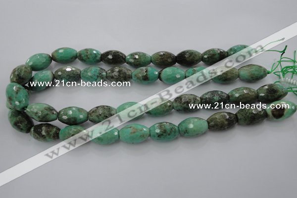 CAG7884 15.5 inches 15*20mm faceted rice grass agate beads