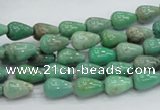 CAG7894 15.5 inches 6*10mm teardrop grass agate beads wholesale