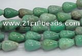 CAG7895 15.5 inches 8*10mm teardrop grass agate beads wholesale