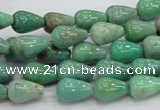 CAG7896 15.5 inches 8*12mm teardrop grass agate beads wholesale