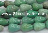 CAG7897 15.5 inches 10*14mm teardrop grass agate beads wholesale