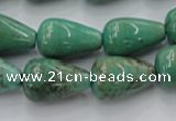 CAG7898 15.5 inches 12*16mm teardrop grass agate beads wholesale