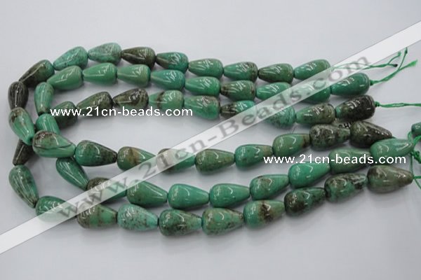 CAG7899 15.5 inches 13*18mm teardrop grass agate beads wholesale