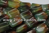 CAG790 15.5 inches 10*14mm rectangle rainbow agate gemstone beads