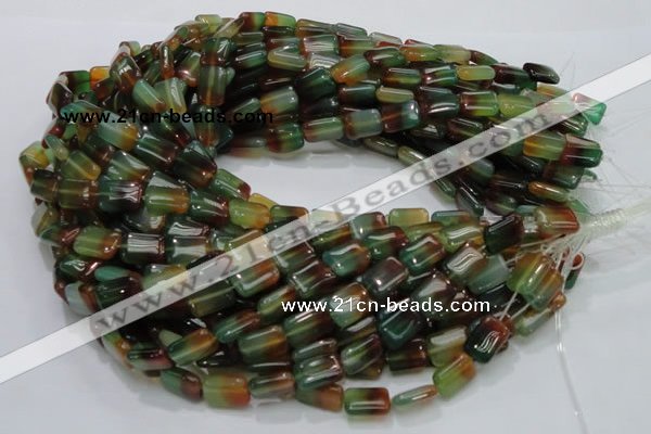 CAG790 15.5 inches 10*14mm rectangle rainbow agate gemstone beads