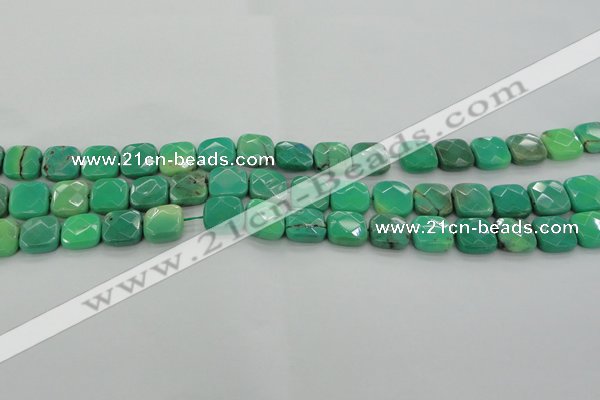 CAG7911 15.5 inches 12*12mm faceted square grass agate beads