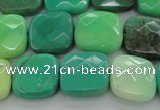 CAG7914 15.5 inches 16*16mm faceted square grass agate beads