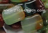 CAG792 15.5 inches 18*25mm rectangle rainbow agate gemstone beads