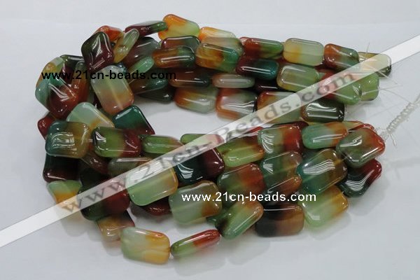 CAG792 15.5 inches 18*25mm rectangle rainbow agate gemstone beads