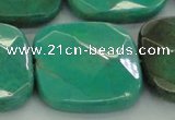 CAG7920 15.5 inches 40*40mm faceted square grass agate beads