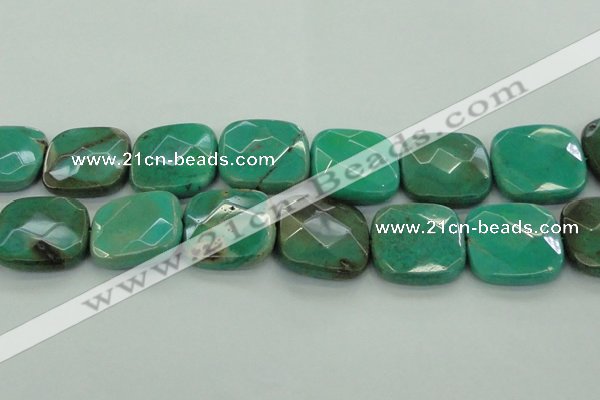 CAG7920 15.5 inches 40*40mm faceted square grass agate beads