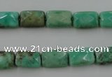 CAG7923 15.5 inches 8*10mm faceted rectangle grass agate beads