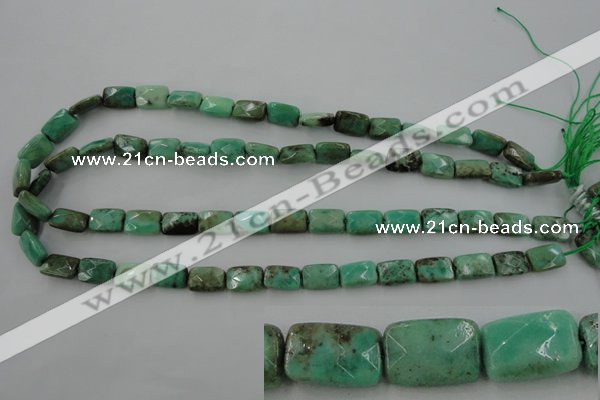 CAG7923 15.5 inches 8*10mm faceted rectangle grass agate beads