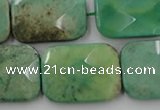 CAG7926 15.5 inches 18*25mm faceted rectangle grass agate beads