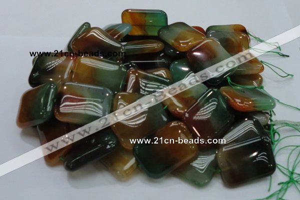 CAG794 15.5 inches 30*40mm rectangle rainbow agate gemstone beads