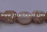 CAG7946 7.5 inches 8*10mm oval plated white druzy agate beads