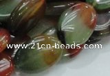 CAG796 15.5 inches 18*25mm oval rainbow agate gemstone beads