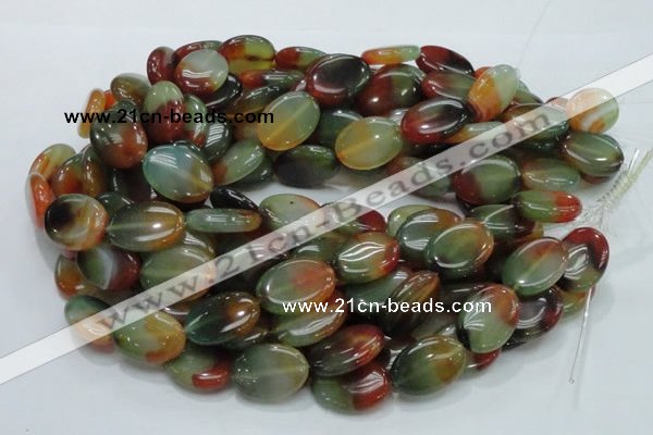 CAG796 15.5 inches 18*25mm oval rainbow agate gemstone beads