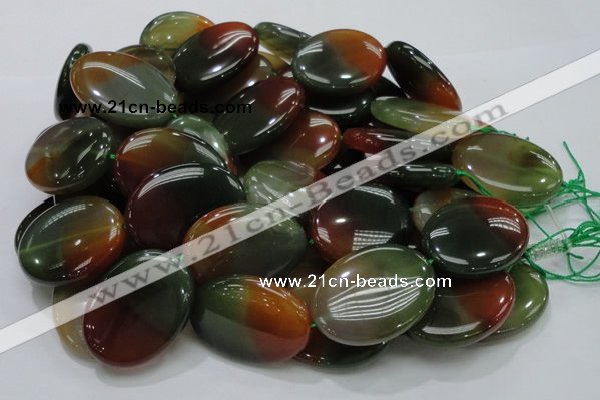 CAG797 15.5 inches 30*40mm oval rainbow agate gemstone beads