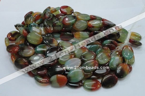 CAG798 15.5 inches 18*25mm oval rainbow agate gemstone beads