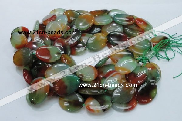 CAG799 15.5 inches 22*30mm oval rainbow agate gemstone beads