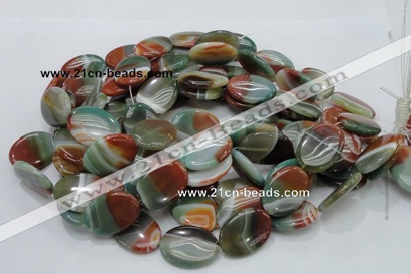 CAG800 15.5 inches 20*30mm oval rainbow agate gemstone beads