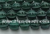 CAG8005 15.5 inches 8mm carved round green agate beads