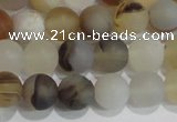 CAG8011 15.5 inches 6mm round matte Montana agate gemstone beads