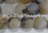 CAG8015 15.5 inches 12mm round matte Montana agate gemstone beads