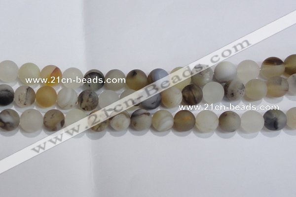 CAG8015 15.5 inches 12mm round matte Montana agate gemstone beads