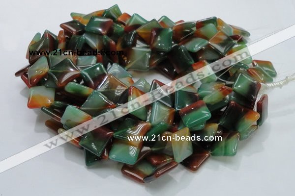 CAG804 15.5 inches 20*20mm diamond rainbow agate gemstone beads