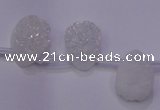 CAG8110 Top drilled 12*16mm teardrop white plated druzy agate beads