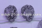 CAG8132 Top drilled 18*25mm teardrop silver plated druzy agate beads