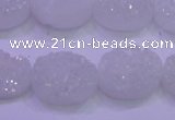 CAG8180 7.5 inches 15*20mm oval white plated druzy agate beads