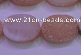 CAG8191 7.5 inches 18*25mm oval champagne plated druzy agate beads