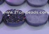 CAG8194 7.5 inches 18*25mm oval rainbow plated druzy agate beads